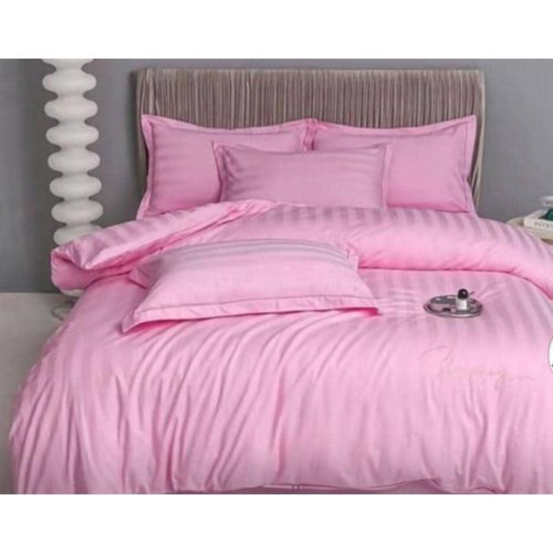 4 Pc Striped Binded Duvet (6x6 Pink)  